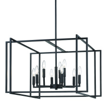 Golden 6070-9 BLK-BLK - Golden Lighting Tribeca 9-light Chandelier in Matte Black